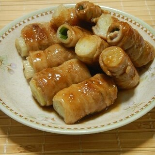 豚バラのネギロール照り焼き